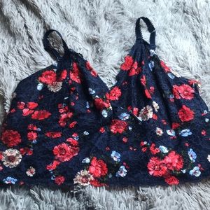 Navy floral bralette